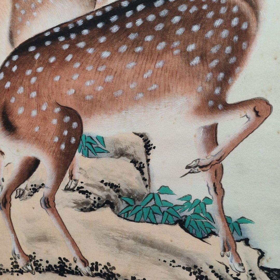 沈铨 鹿鶴同春 中堂 掛け軸｜証書付き・防偽仕様｜中国画・縁起物