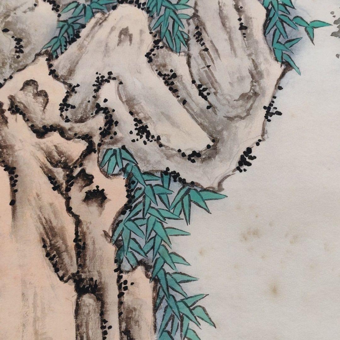 沈铨 鹿鶴同春 中堂 掛け軸｜証書付き・防偽仕様｜中国画・縁起物