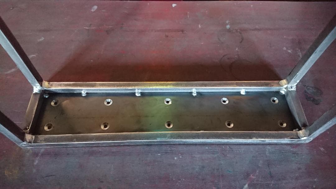 無塗装でアイアンな角鉄鉄脚♪ 100×400×650mm 日型 2脚ver.