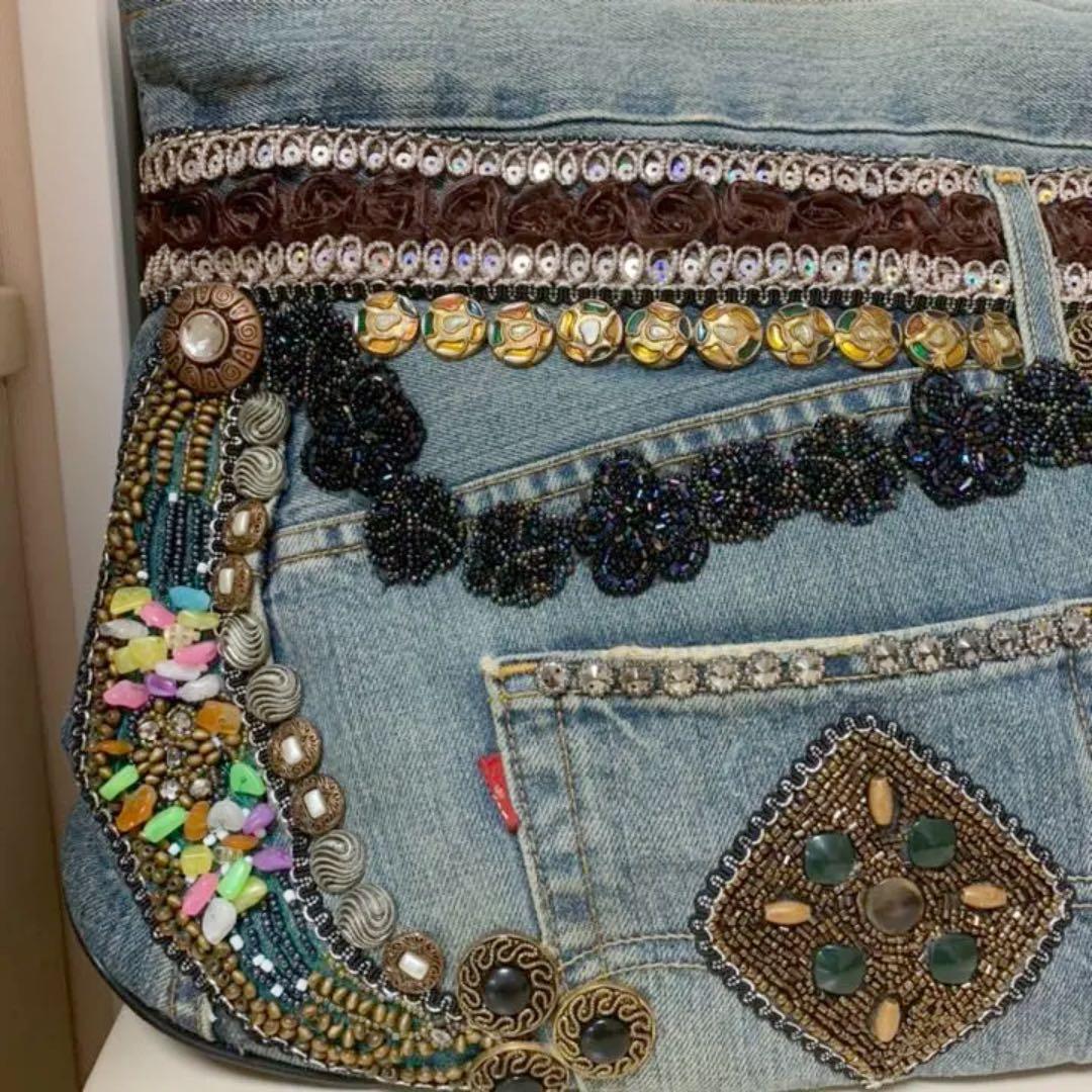 お値下げしました❗デニム デコレーション バッグ