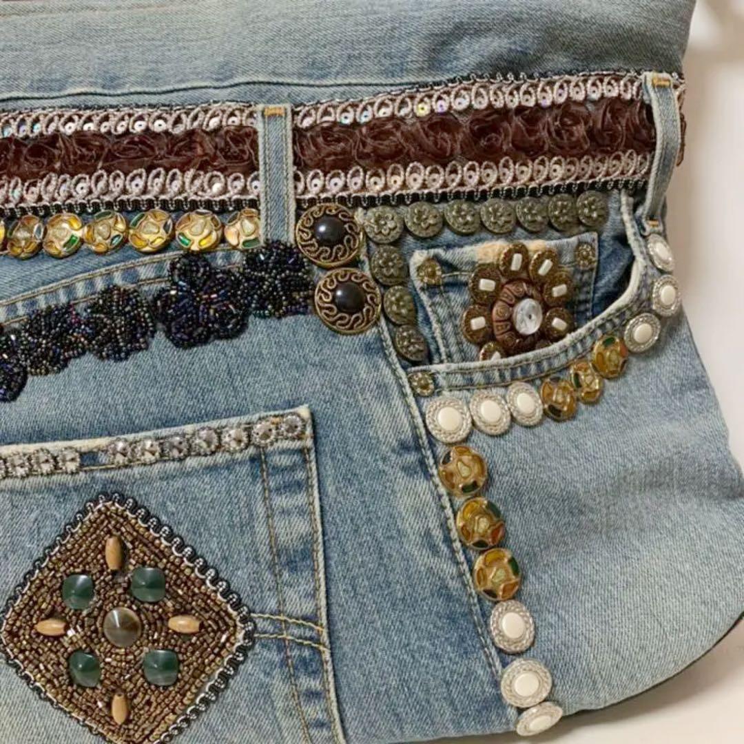 お値下げしました❗デニム デコレーション バッグ