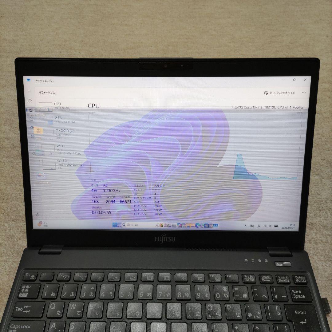 液晶表示不良 富士通 LIFEBOOK U9310/E 8G 256G LTE