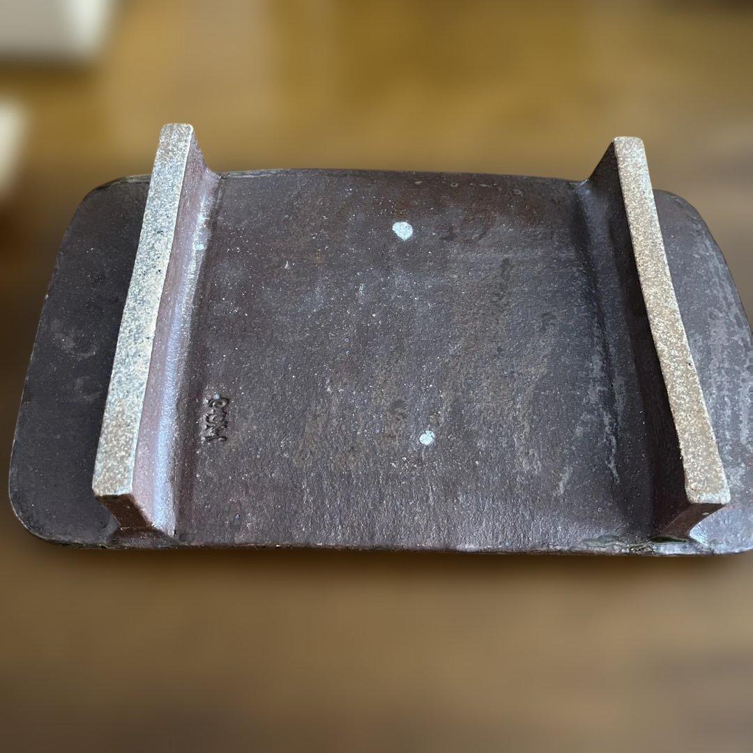 信楽焼窯元：白道窯（川口隆之氏）　陶器　平皿 木箱付き