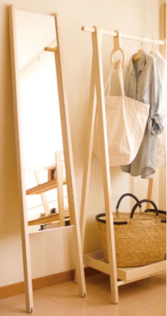 cosine コサイン ナチュラルウッド スタンドミラー 大きめ