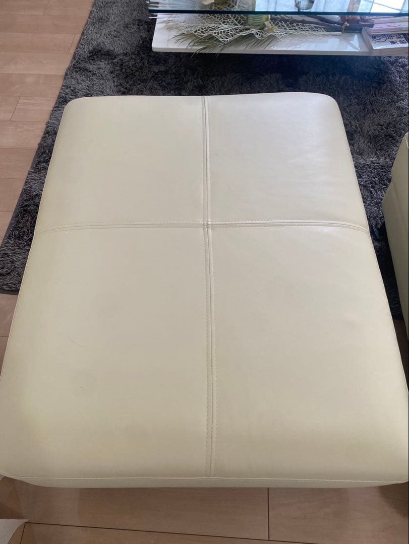 Ａ【分割発送・Ａ+Ｂ2点同時購入必須】オフホワイトL字 カウチソファ部分