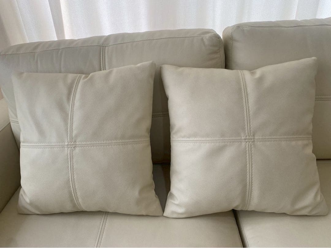 Ａ【分割発送・Ａ+Ｂ2点同時購入必須】オフホワイトL字 カウチソファ部分