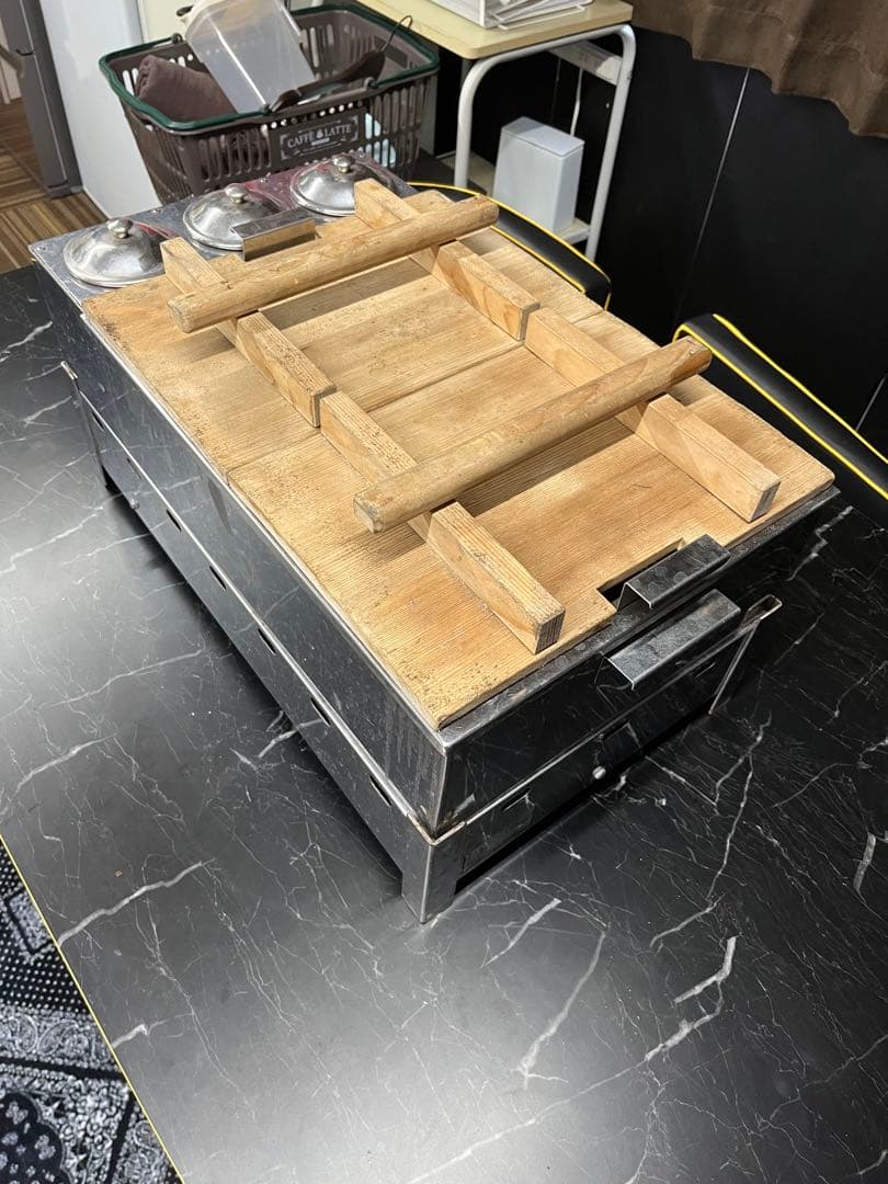 業務用 ガス式 おでん鍋 木製フタ付き 3仕切り