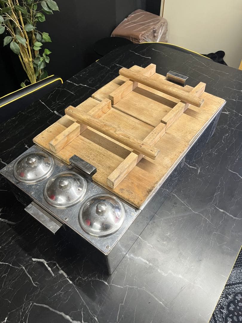 業務用 ガス式 おでん鍋 木製フタ付き 3仕切り