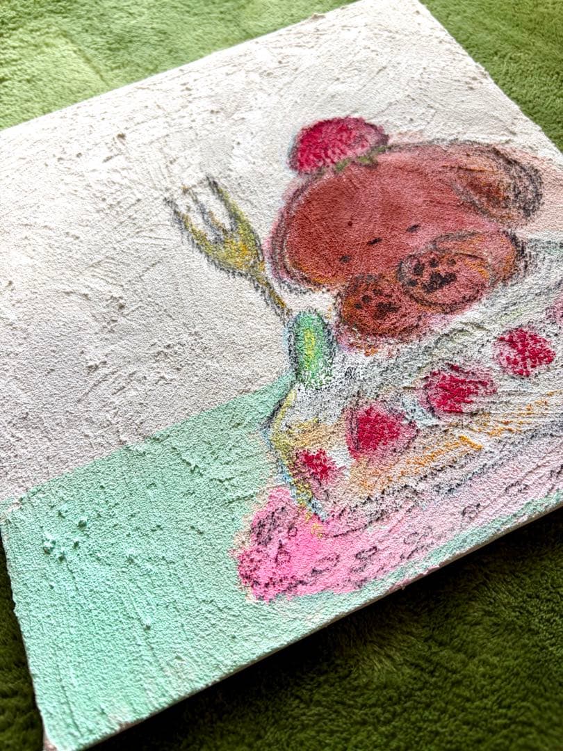 犬の絵　いちごケーキとわんこのしあわせ時間 原画