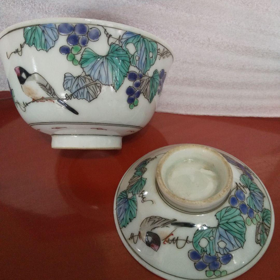 青柿右衛門　蓋付　極上骨董　向付　1780年　青手古伊万里