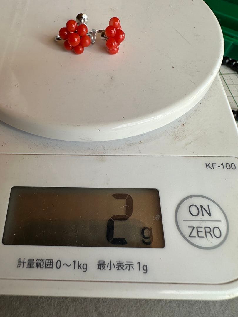 サンゴ　赤珊瑚　イヤリング　ピアス　アクセサリー　ヴィンテージ