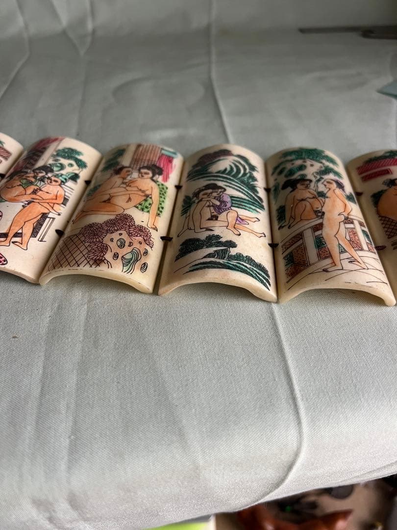 浮世絵春画セクシー セット　骨製彫刻