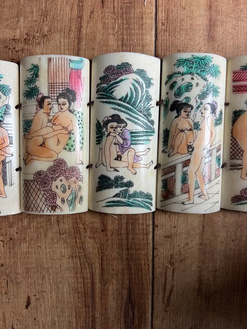 浮世絵春画セクシー セット　骨製彫刻