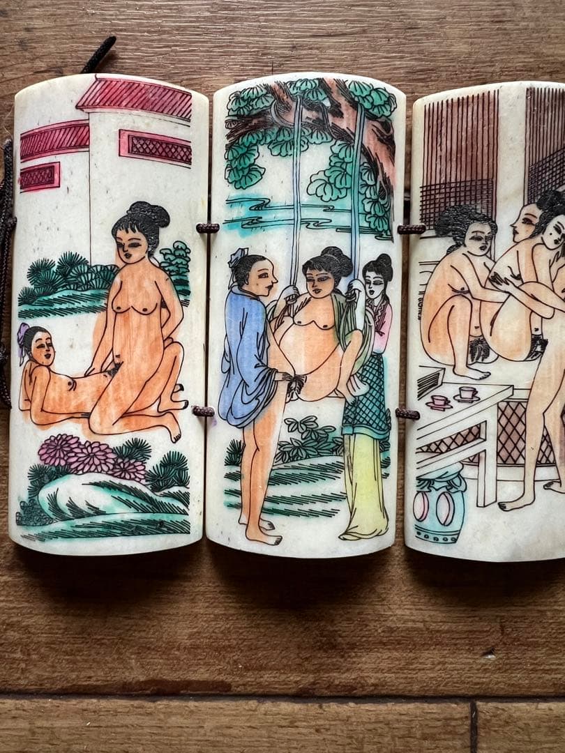 浮世絵春画セクシー セット　骨製彫刻