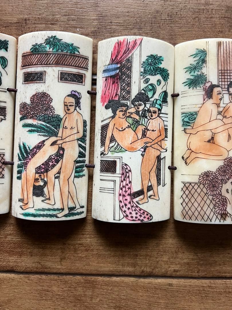 浮世絵春画セクシー セット　骨製彫刻
