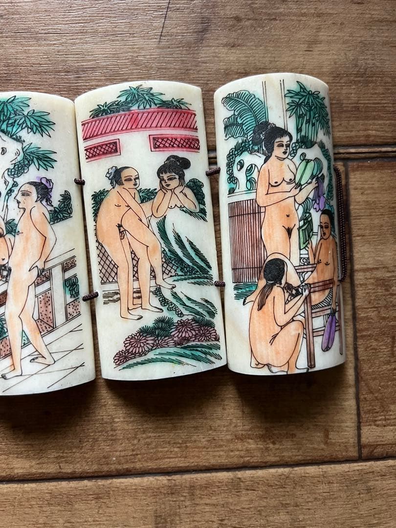 浮世絵春画セクシー セット　骨製彫刻