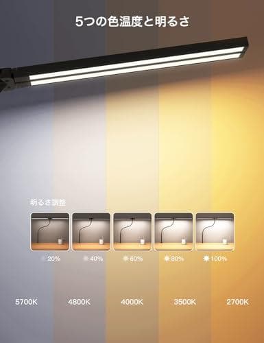 BeaNet デスクライト LED 「無線リモコン・ダブル光源・幅800mm・p