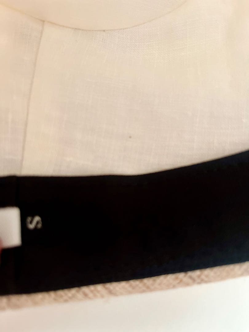 mite帽子/えん帽子/手織麻〈オフホワイト×キナリミックス》