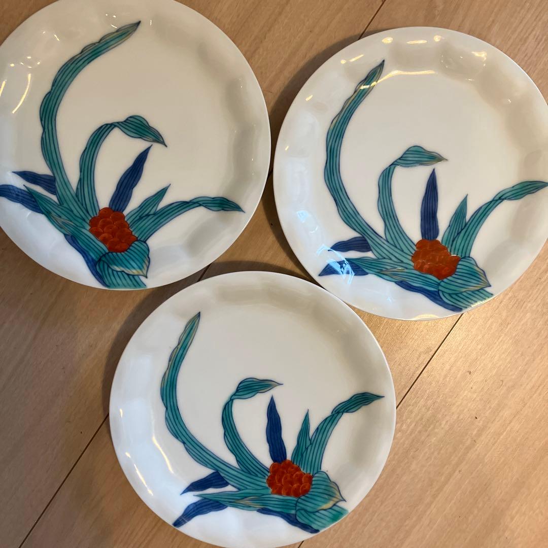 今右衛門　万年青柄　銘々皿5枚セット