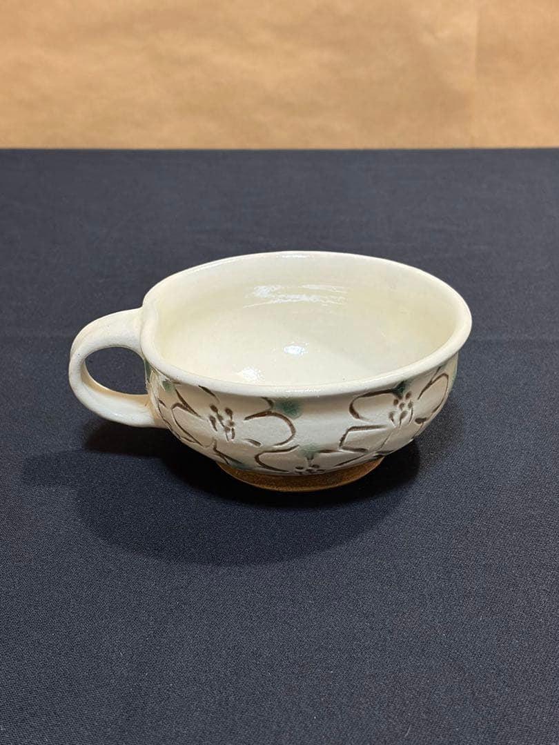 益子焼　スープカップ&ソーサー　作陶家　陶芸家　民藝品　#A