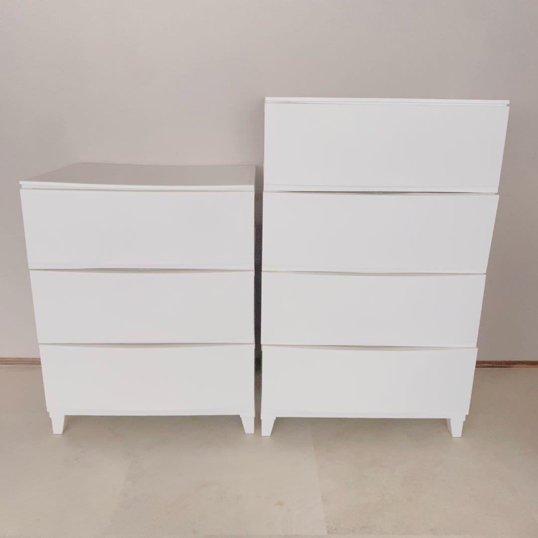 洋服 収納 チェスト ワイド 4段＋3段 セット