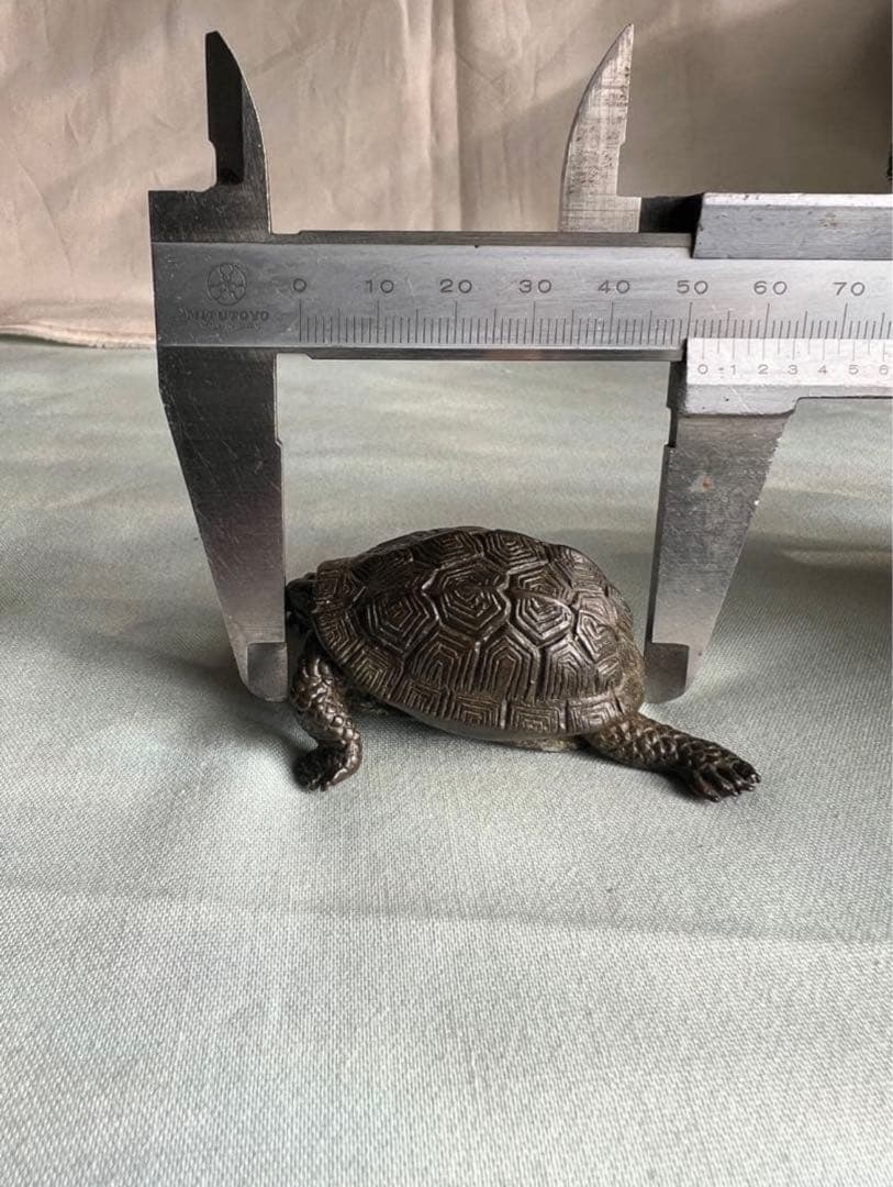 古銅自在亀置物 長約5.2-7.2CM