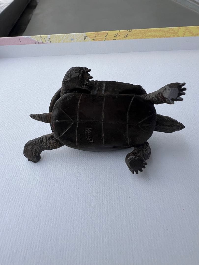 古銅自在亀置物 長約5.2-7.2CM