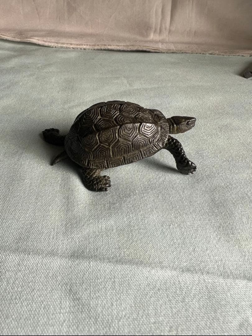 古銅自在亀置物 長約5.2-7.2CM