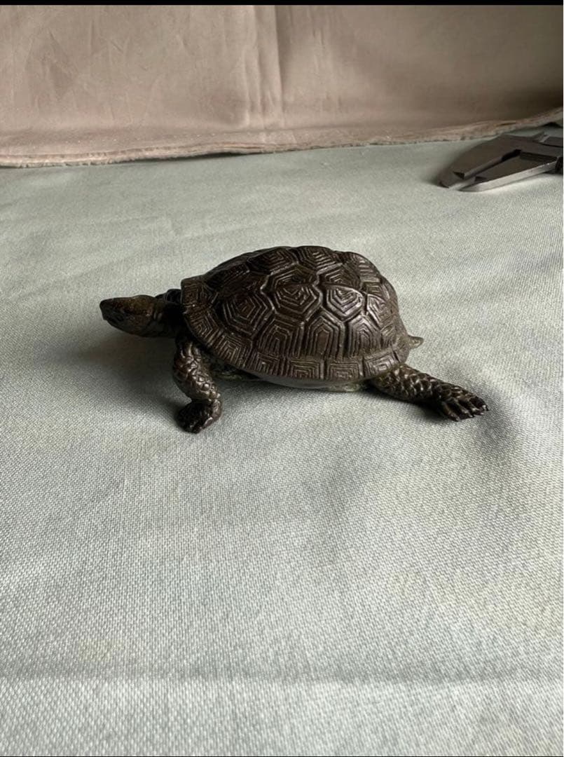 古銅自在亀置物 長約5.2-7.2CM