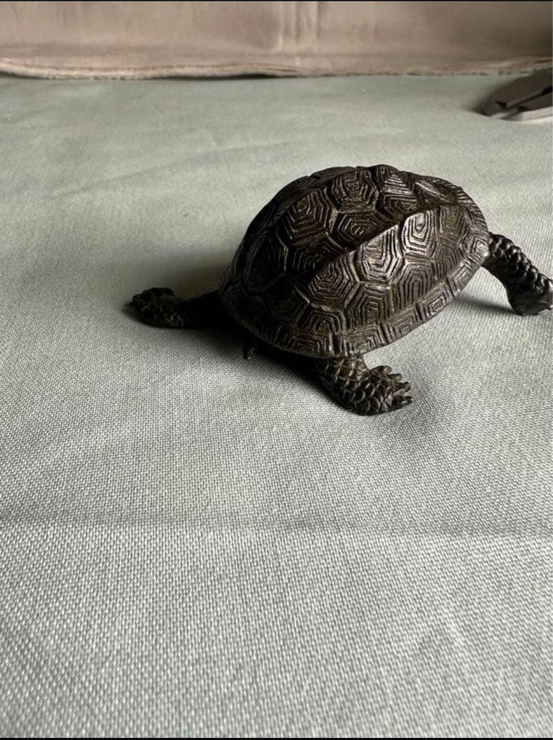 古銅自在亀置物 長約5.2-7.2CM