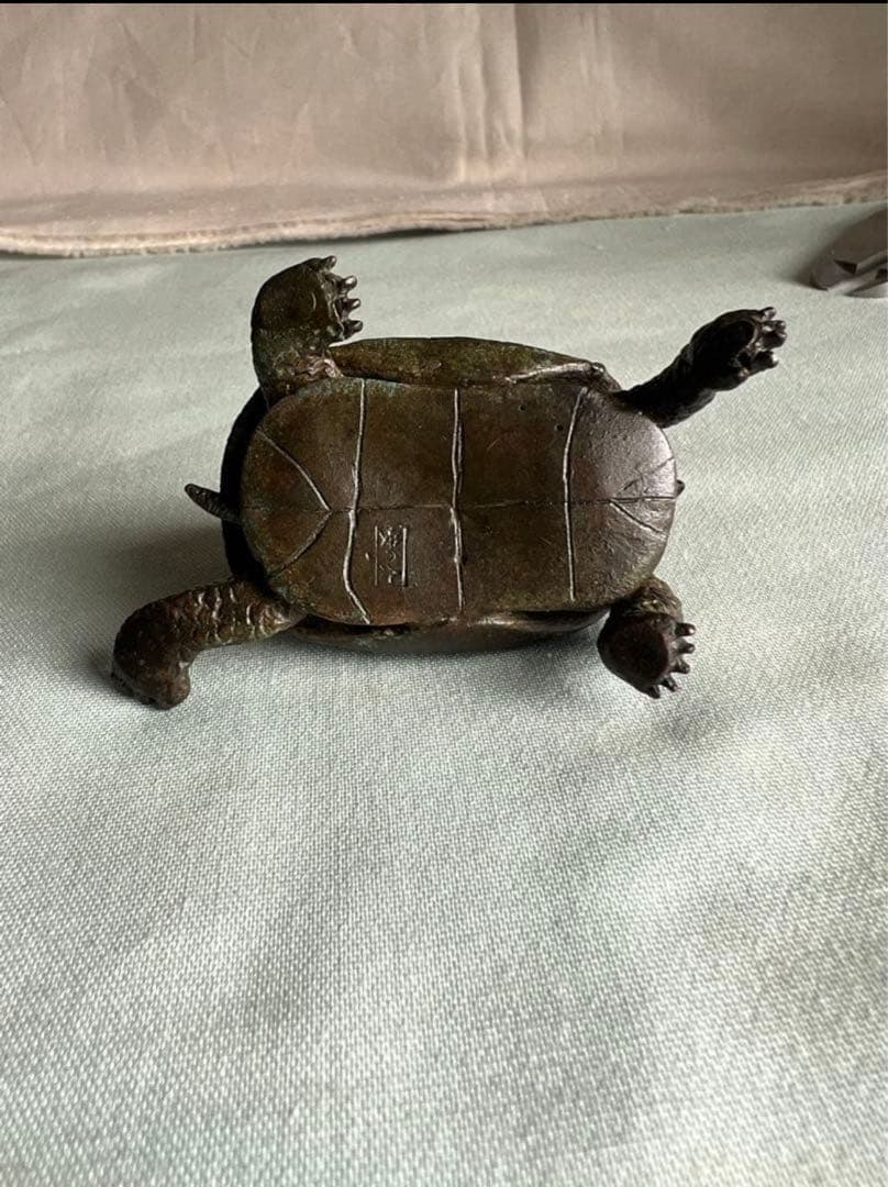 古銅自在亀置物 長約5.2-7.2CM