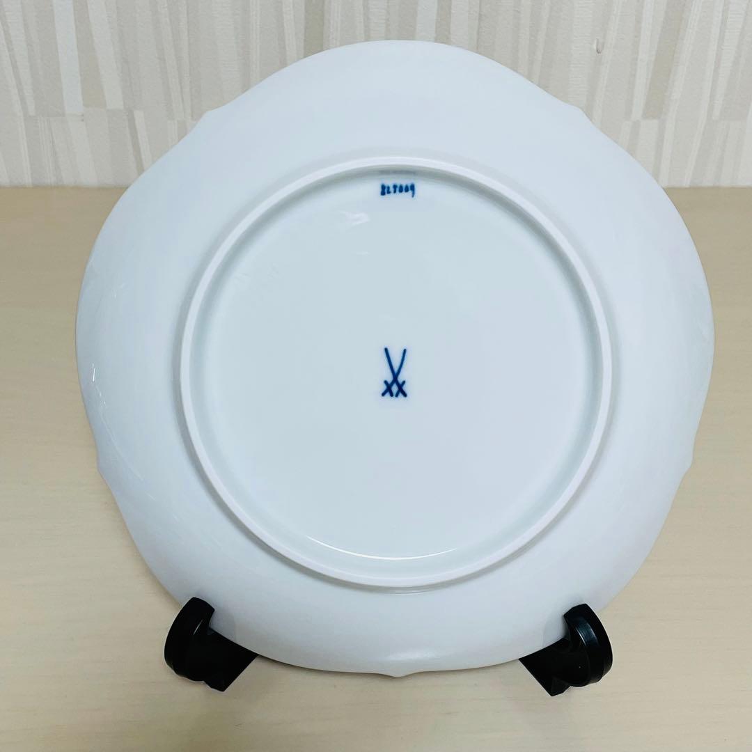 未使用 Meissen マイセン 双剣マーク プレート 皿 18.5cm