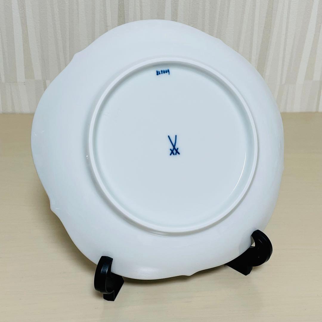 未使用 Meissen マイセン 双剣マーク プレート 皿 18.5cm