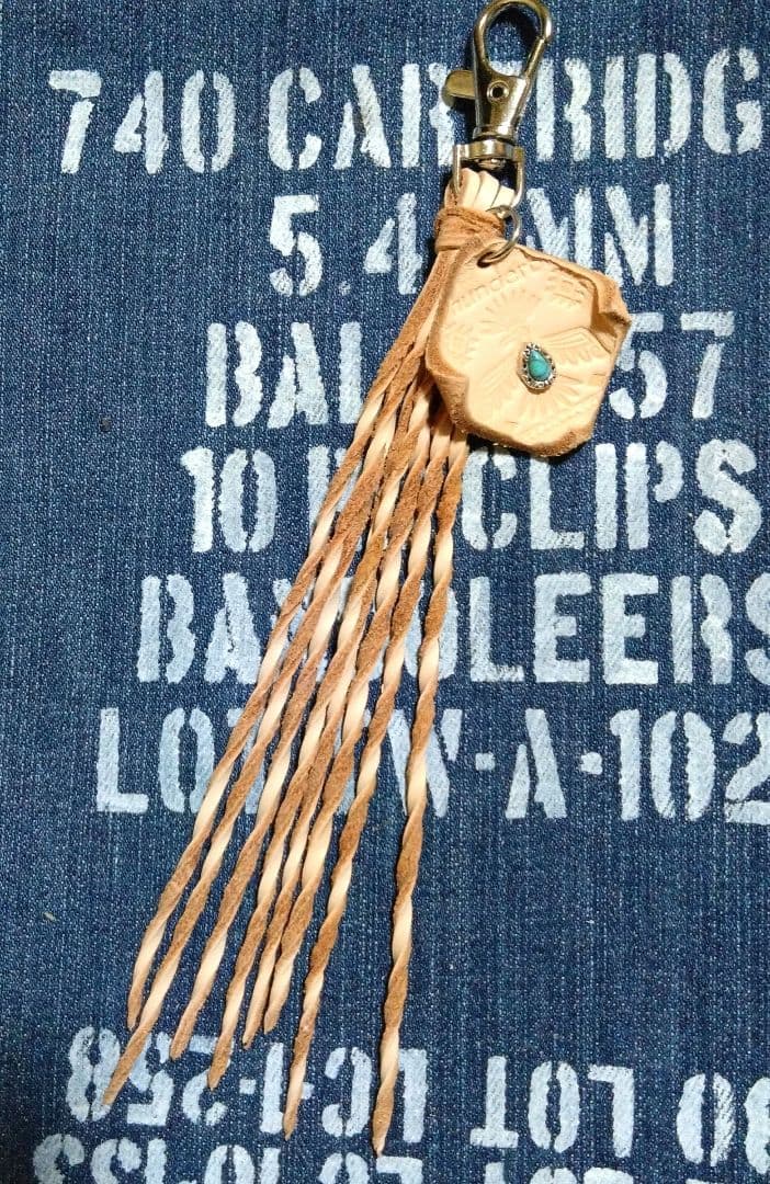 【ミィ】革タグ•キーホルダー☆ThunderBird（Ｌ）