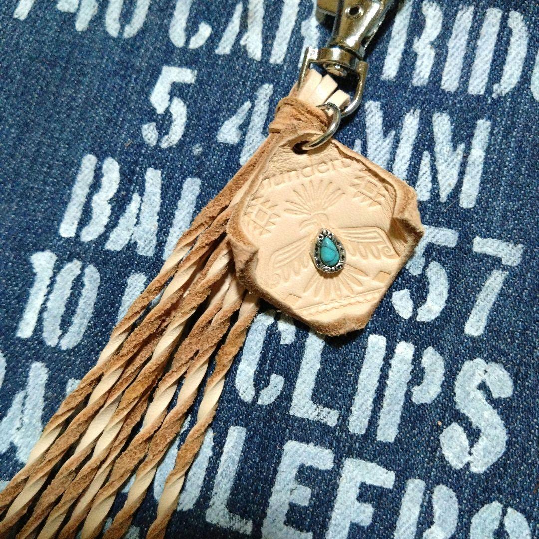 【ミィ】革タグ•キーホルダー☆ThunderBird（Ｌ）