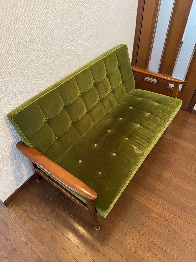 カリモク60 Kチェア 2シーター モケットグリーン ソファ karimoku