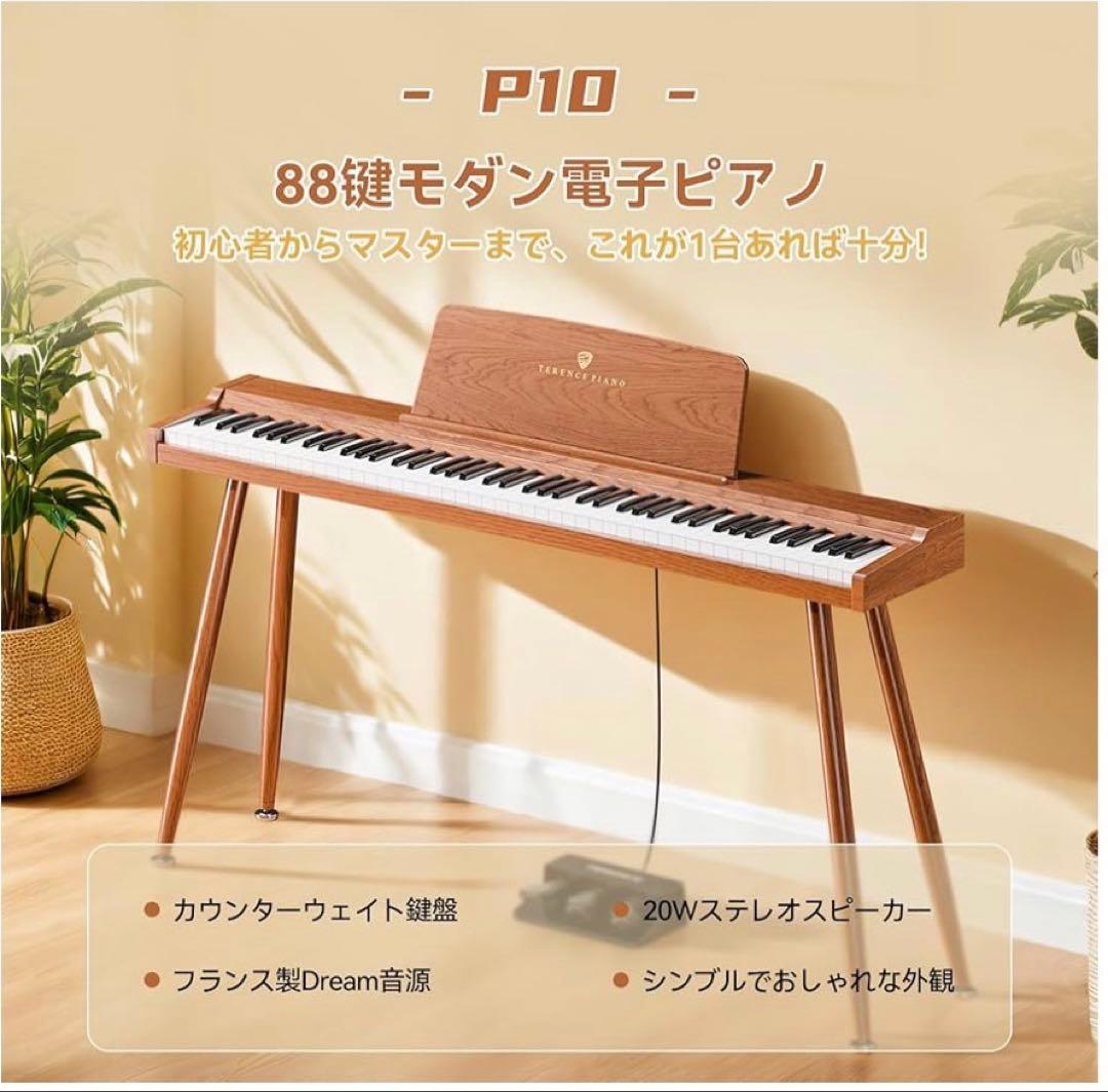 TERENCE 電子ピアノ 88鍵 カウンターウェイト鍵盤 木製 マイク 246