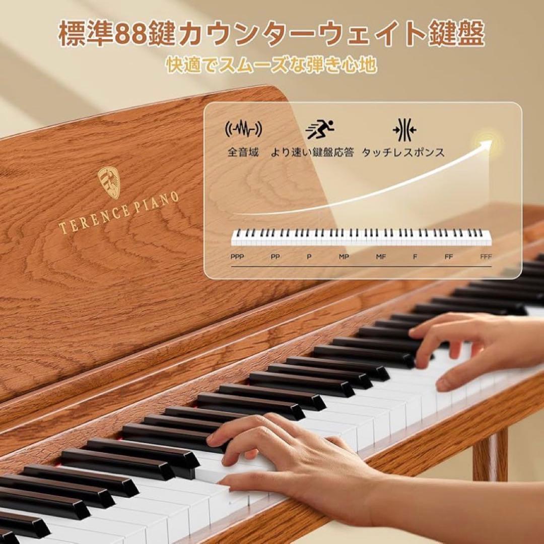 TERENCE 電子ピアノ 88鍵 カウンターウェイト鍵盤 木製 マイク 246