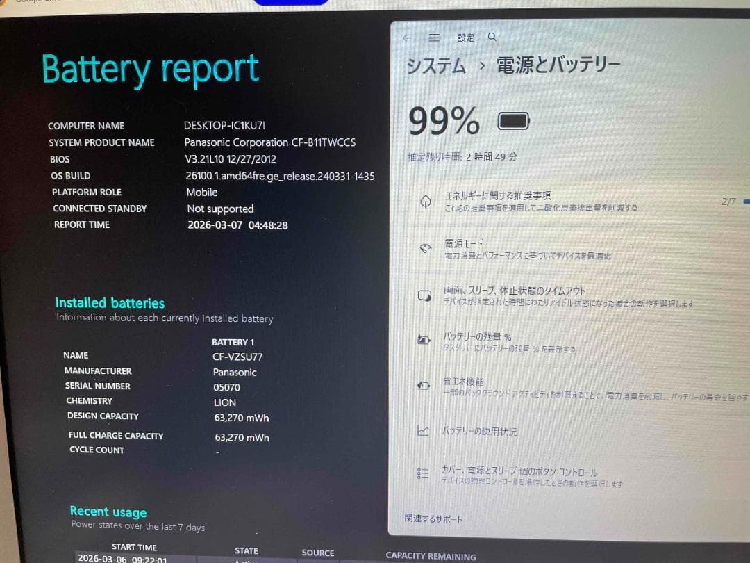 Win11 Office i7搭載 CF-B11 メモリ12GBSSD240GB