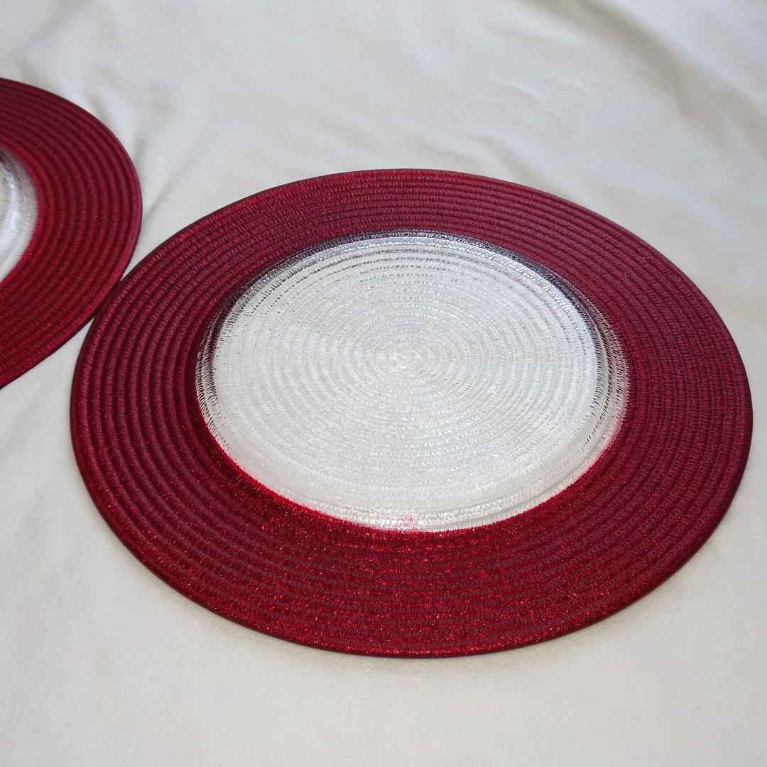 イタリア製 IVV HELIX ヘリックス 2枚セット レッド 赤 直径34cm