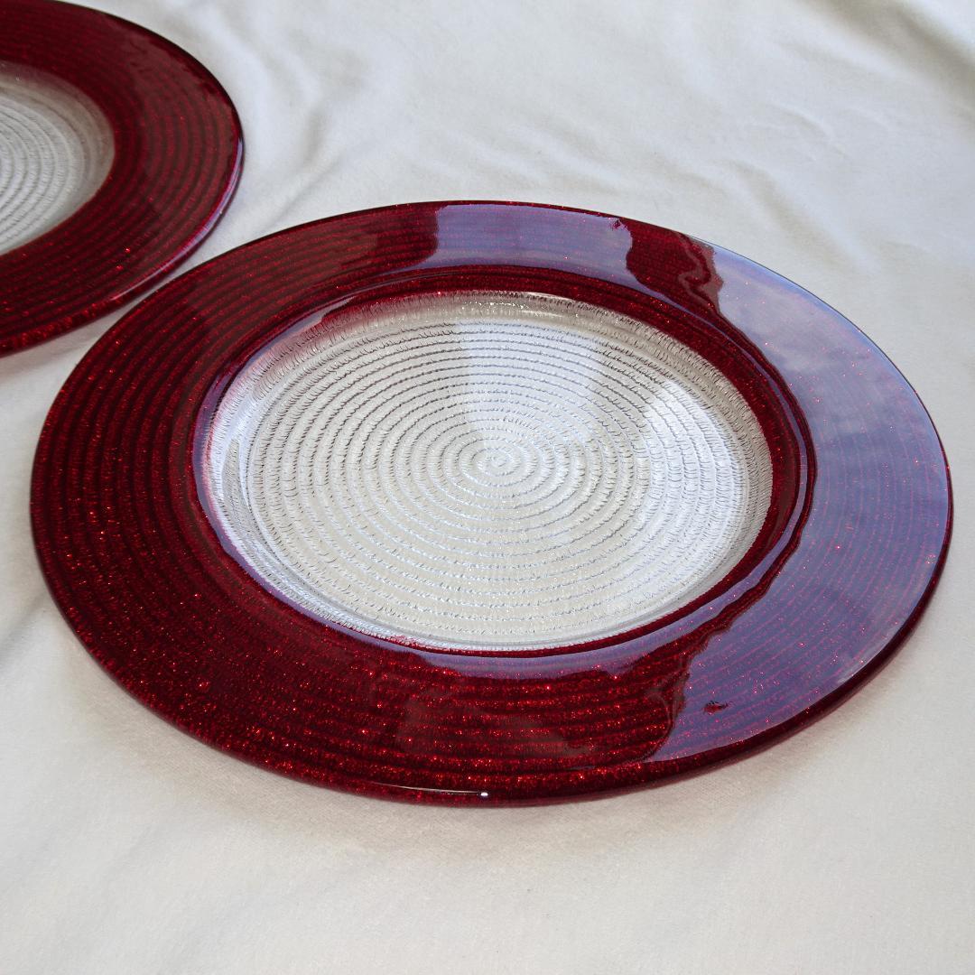 イタリア製 IVV HELIX ヘリックス 2枚セット レッド 赤 直径34cm