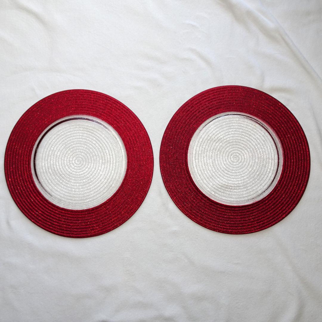 イタリア製 IVV HELIX ヘリックス 2枚セット レッド 赤 直径34cm