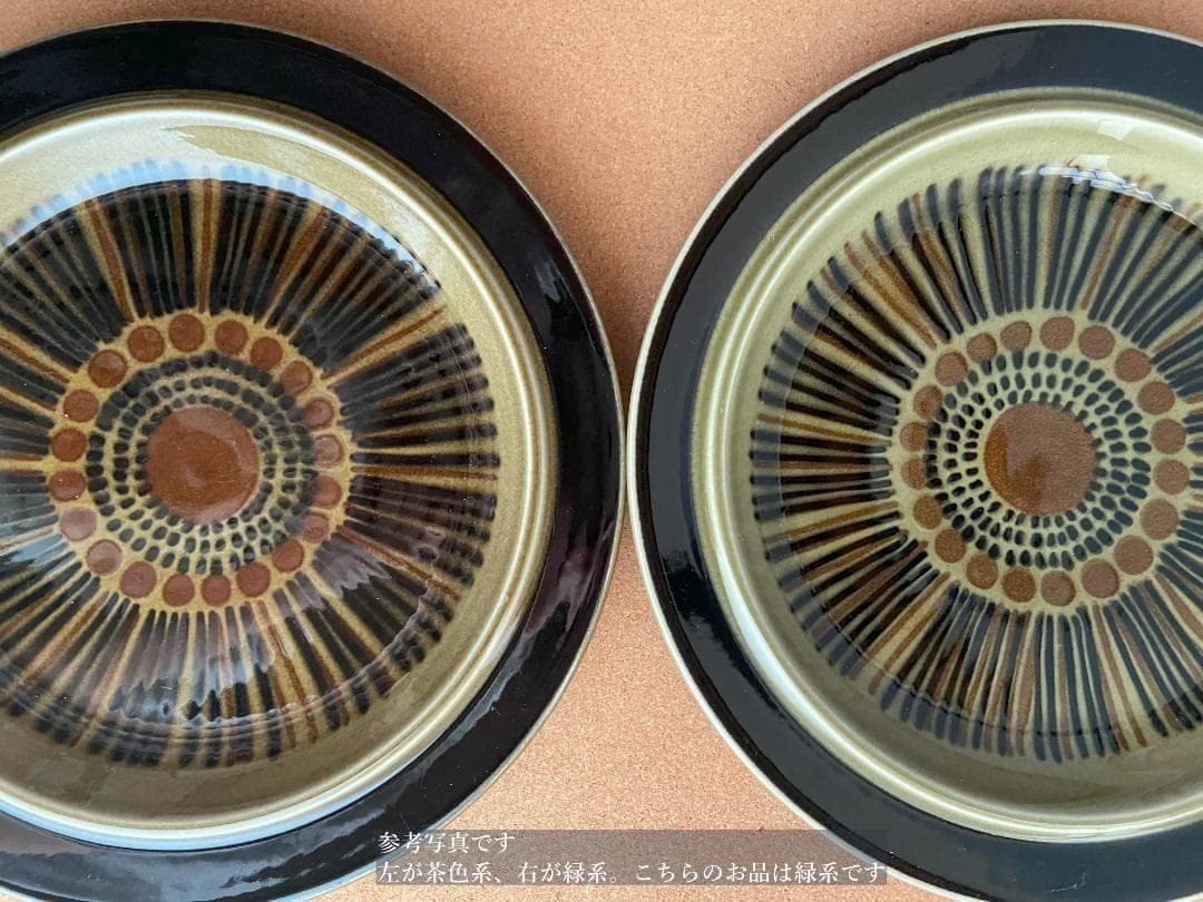 ARABIA コスモス KOSMOS Φ25 ディナープレート 緑系 1枚 B