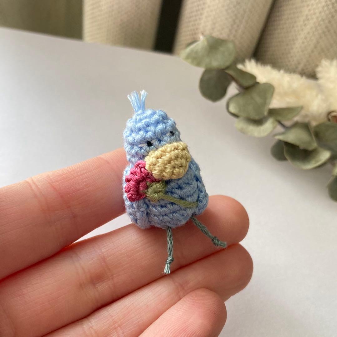 りっちゃん様　ハシビロコウ　あみぐるみ　ひまわり　水色