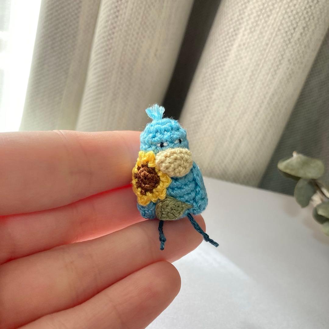 りっちゃん様　ハシビロコウ　あみぐるみ　ひまわり　水色