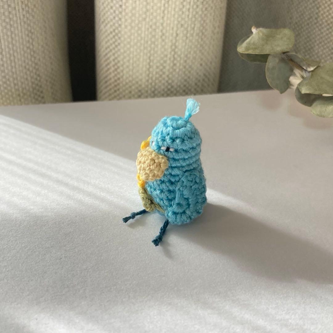 りっちゃん様　ハシビロコウ　あみぐるみ　ひまわり　水色