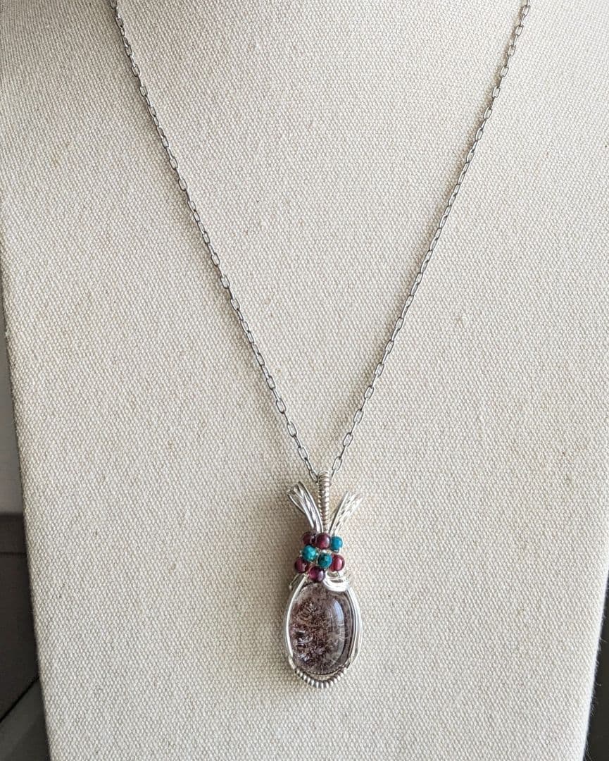 【専用】純銀フローライト&アメトリン❅ワイヤーアートペンダントトップ他1点