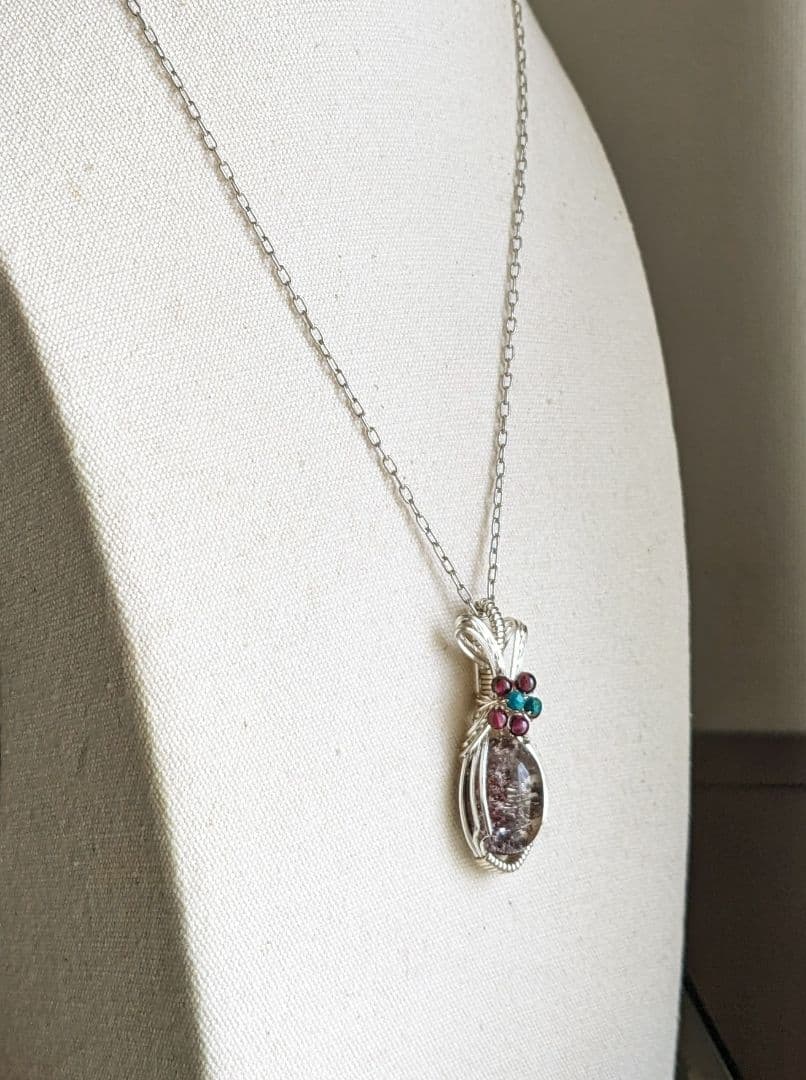 【専用】純銀フローライト&アメトリン❅ワイヤーアートペンダントトップ他1点