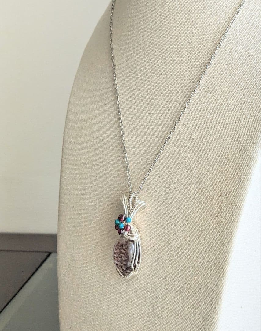 【専用】純銀フローライト&アメトリン❅ワイヤーアートペンダントトップ他1点