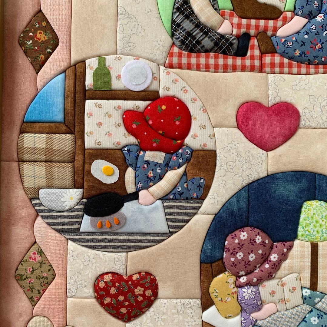 ♥︎スーの素敵な暮らし♥︎きめこみパッチワーク　ハンドメイド　完成品　さくらほりきり